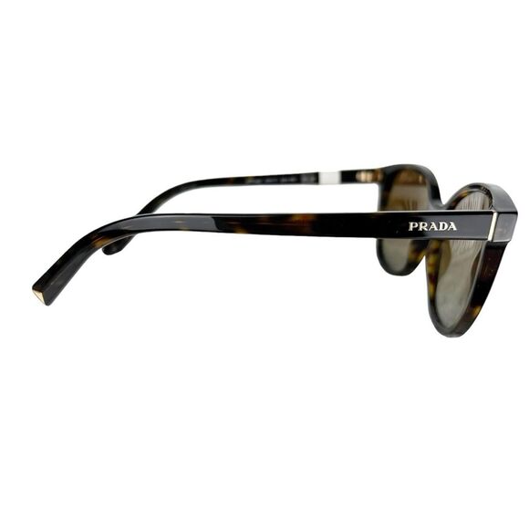 Prada NEW Square Tortoise Sunglasses PR 22ZS Polarized Brown Gradient Gold Logo - Picture 3 of 10